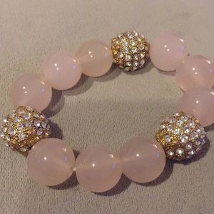 J. Crew pink and gold embellished bracelet